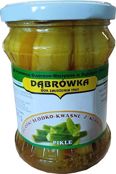 Ogórki słodko-kwaśne 'pikle' z kurkumą 470 g