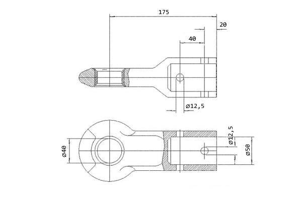 OCZKO DIN KNOTT FI50 M12/M12