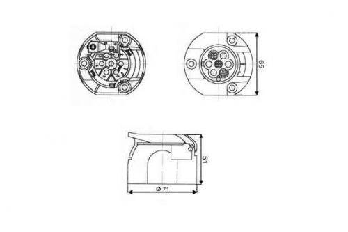 Gniazdo 7P/12V (plas)
