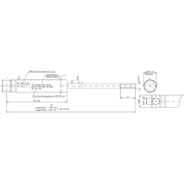 Amortyzator KNOTT do u.n. KFZ35-E, KFGL35-D/F