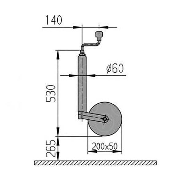 KOŁO PODPOROWE AL-KO 500KG. 200x50 STAL