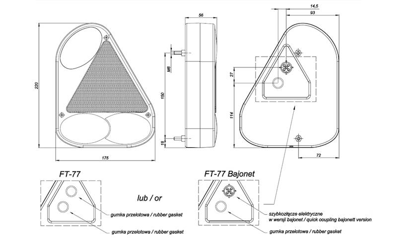 FT077PPM Lampa tylna prawa św.pmgła