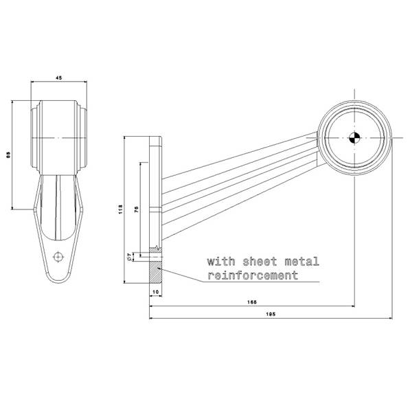 FT009E Lampa obrys.-gabaryt. LED ukośna/długa