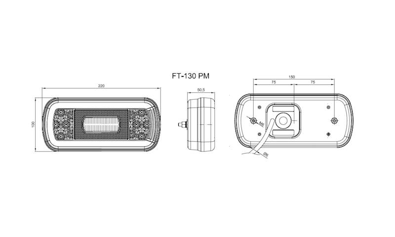 FT130PMLED Lampa tylna 6-cio funkcyjna LED