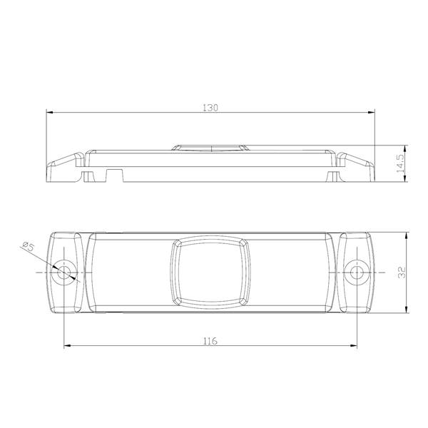 FT017C Lampa obrysowa czerwona LED 12-30V 