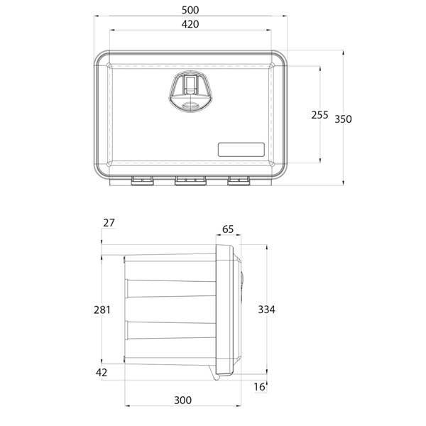 Skrzynka narzędziowa JUST 500x350hx300  1 zamek 30L
