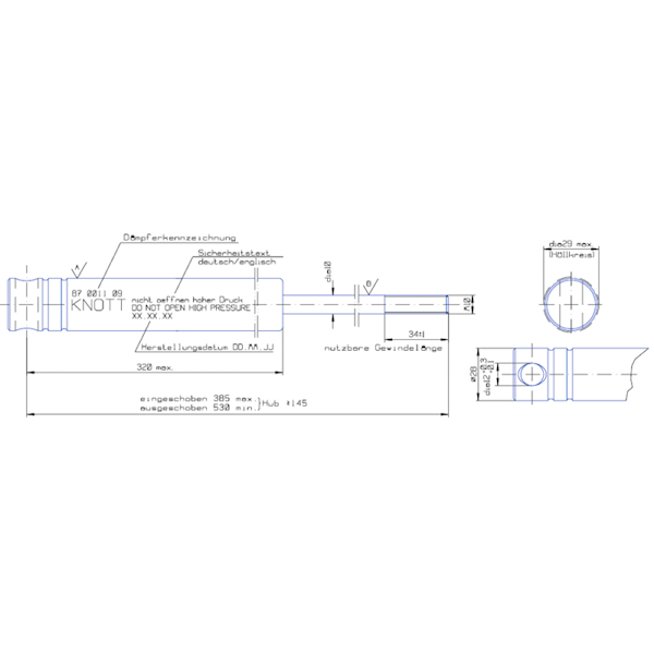 Amortyzator KNOTT do u.n. KF17/20, KR17/KR20