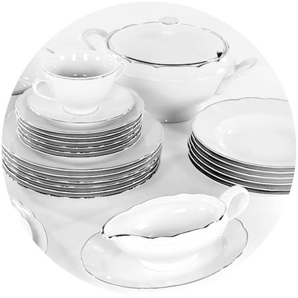serwis obiadowy 12/44 3605 Platyn. Linia FESTON BW