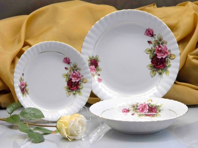 komplet talerzy 6/18 Eden Rose & Gold IWONA