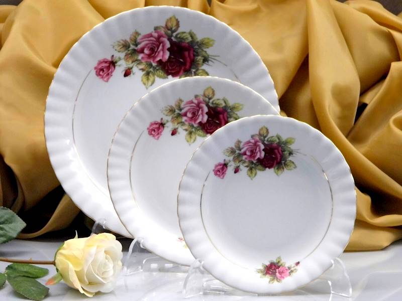 komplet talerzy 6/18 Eden Rose & Gold IWONA