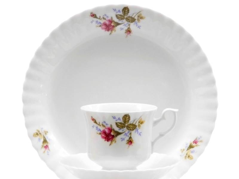 komplet talerzy 6/18 Róża bez Złota IWONA