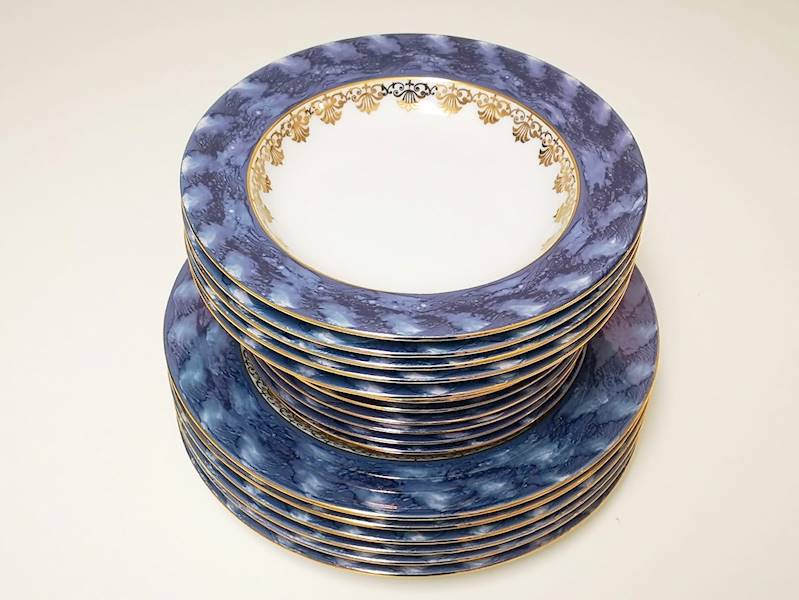 komplet talerzy 6/17 Blue & Gold NINA gat.3