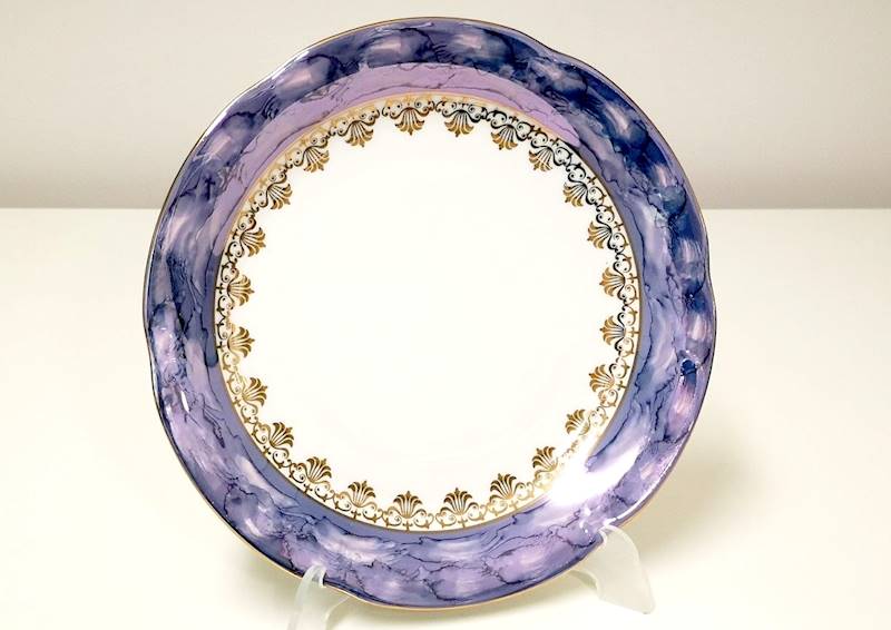 komplet talerzy 6/18 Blue & Gold KAMELIA