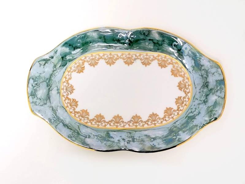 półmisek owalny 24 Green & Gold KAMELIA