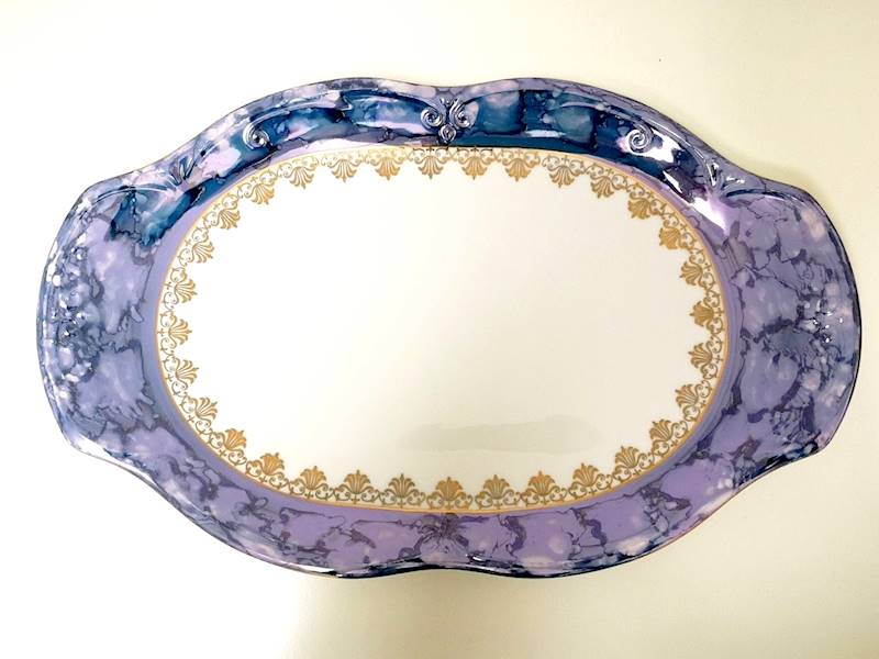 półmisek owalny 38 Blue & Gold KAMELIA