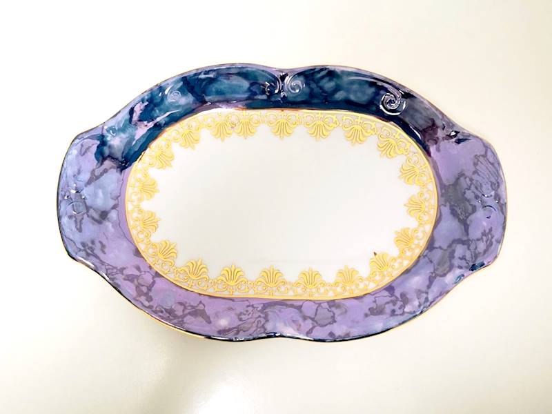 półmisek owalny 24 Blue & Gold KAMELIA