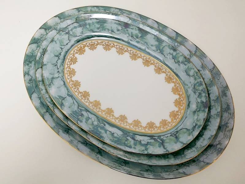 półmisek owalny 24 Green & Gold NINA