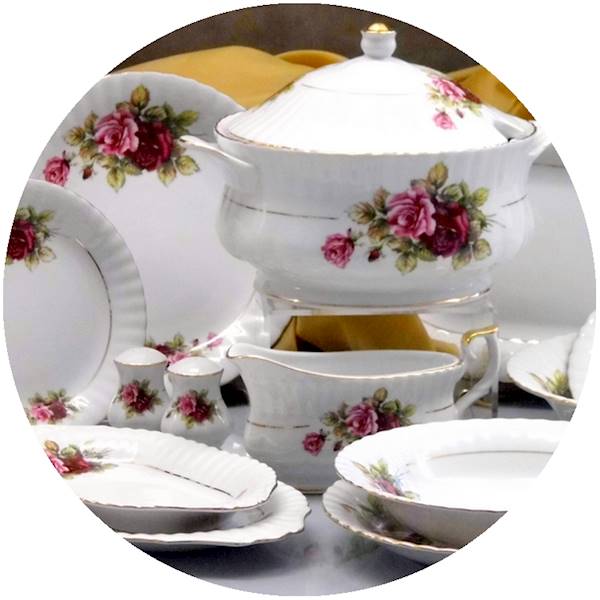 serwis obiadowy 12/45 Eden Rose & Gold IWONA