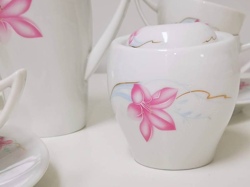 serwis do kawy 12/27 Red Flower KOLIBER