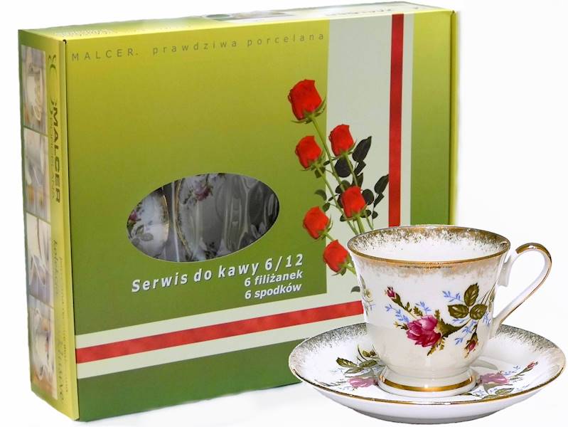 serwis do kawy 6/12 Róża Złota ASTRA 20 GIFT BOX