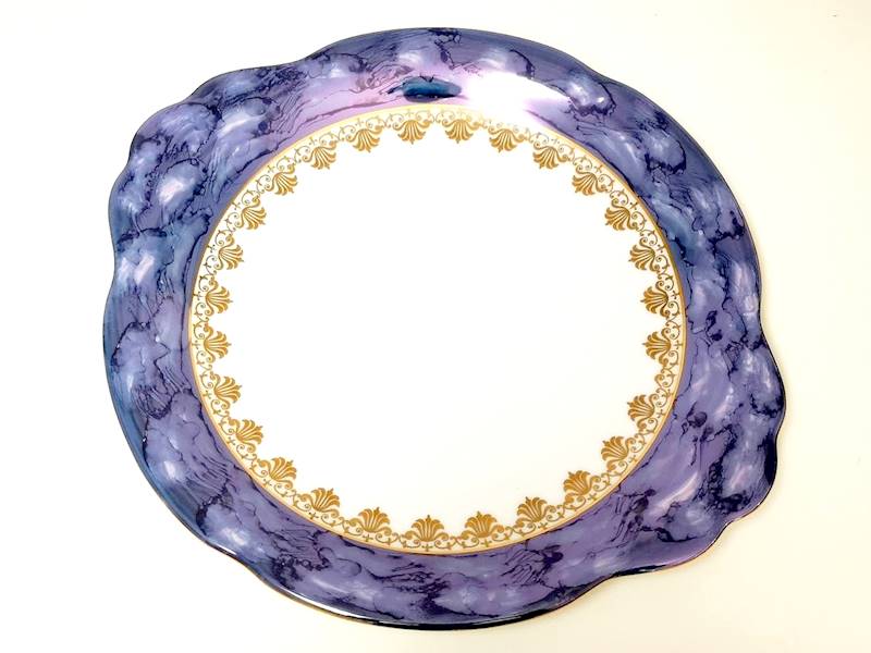 talerz do ciasta 29 Blue & Gold KAMELIA