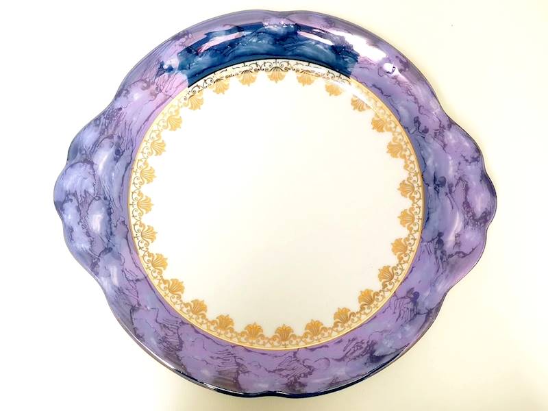 talerz do ciasta 29 Blue & Gold KAMELIA