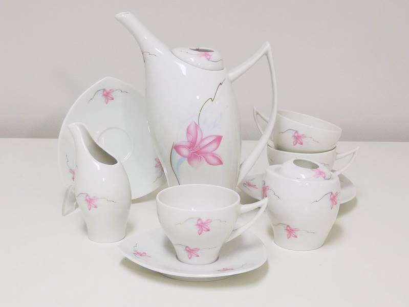 serwis do kawy 12/27 dek: 069 Red Flower KOLIBER