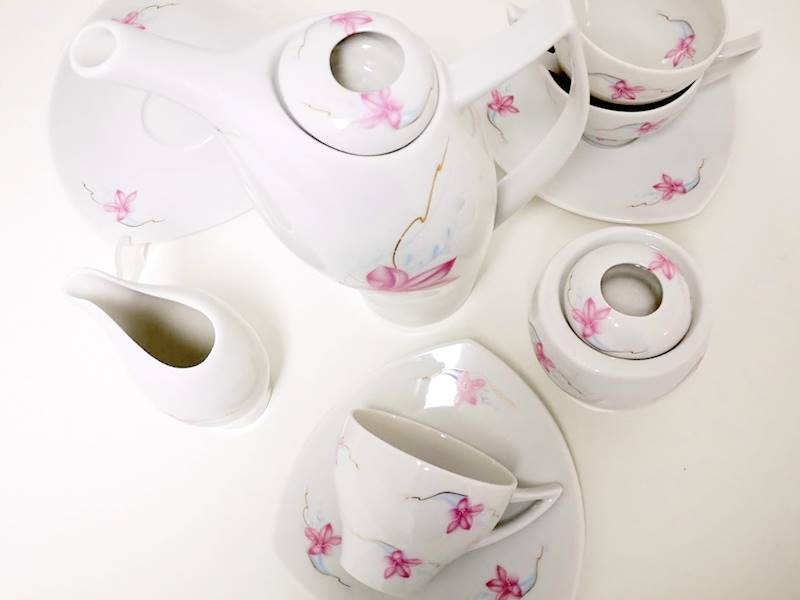 serwis do kawy 12/27 dek: 069 Red Flower KOLIBER