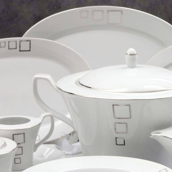 serwis obiadowy 12/42 Platynowe Kwadraty VENUS p24