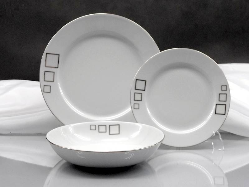 serwis obiadowy 12/42 Platynowe Kwadraty VENUS p24