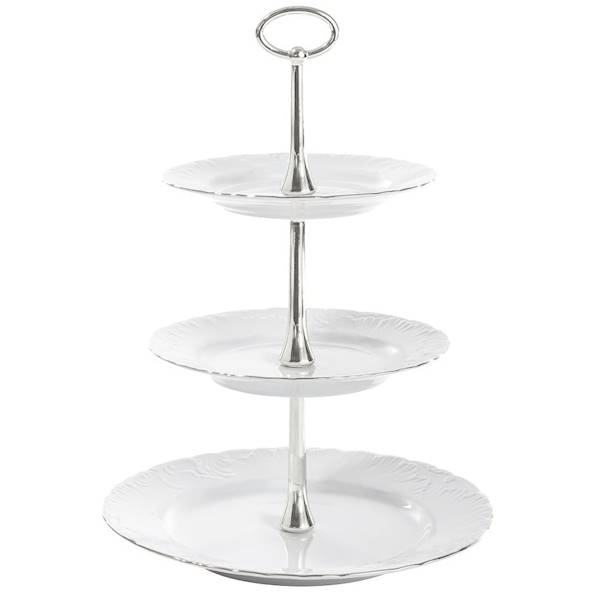 etażerka 3-cz dek: 3605 ROCOCO platyna