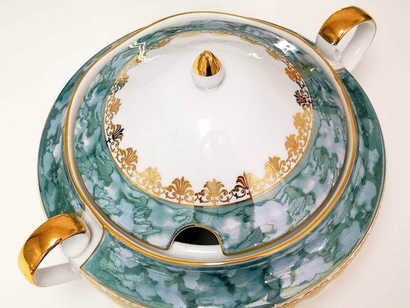 serwis obiadowy 6/31 Green & Gold ASTRA waza
