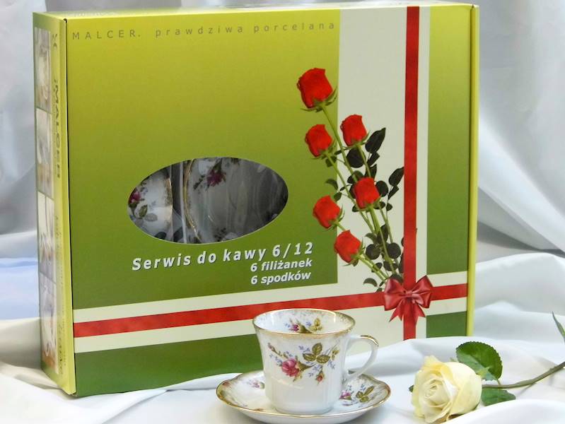 serwis do kawy 6/12 Róża Złota KAMELIA fil.25