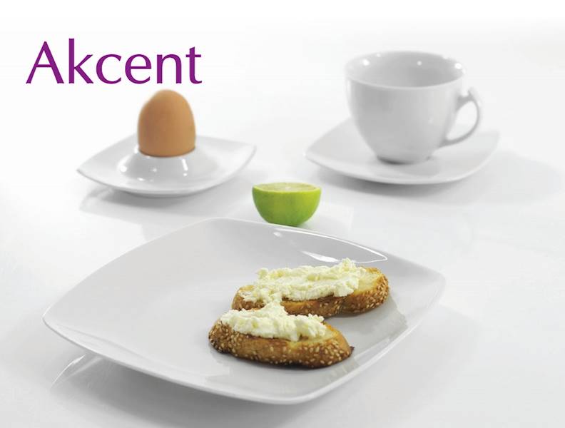 serwis do kawy 6/18 dek: C000 Biały AKCENT 18