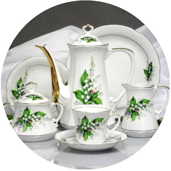 serwis do kawy 6/21 Kwiat Konwalii KAMELIA