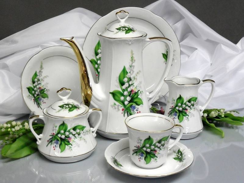 serwis do kawy 6/21 Kwiat Konwalii KAMELIA