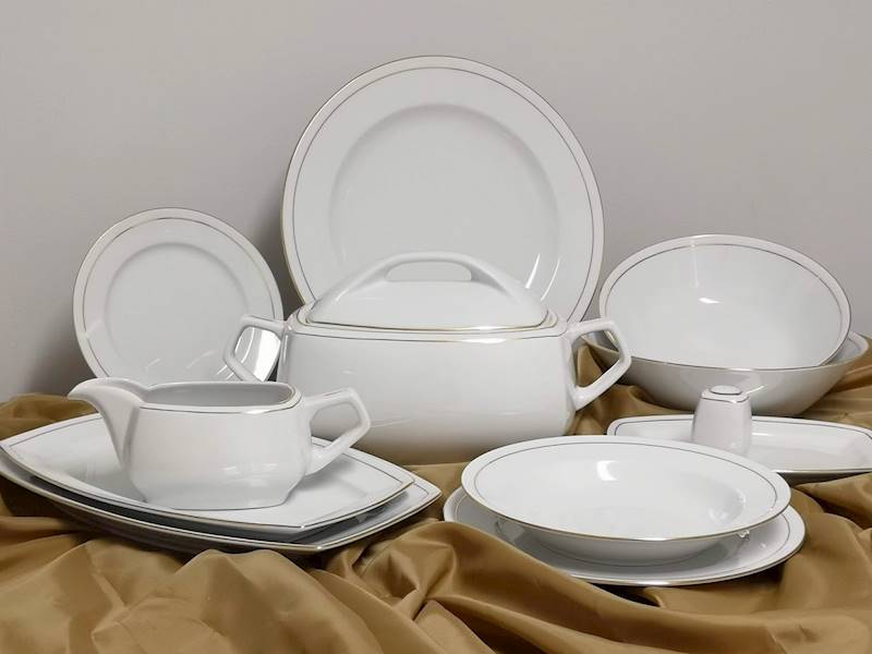 serwis obiadowy 12/45 3604 Linia Złota PUŁASKI