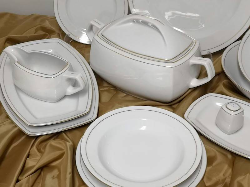 serwis obiadowy 12/45 3604 Linia Złota PUŁASKI