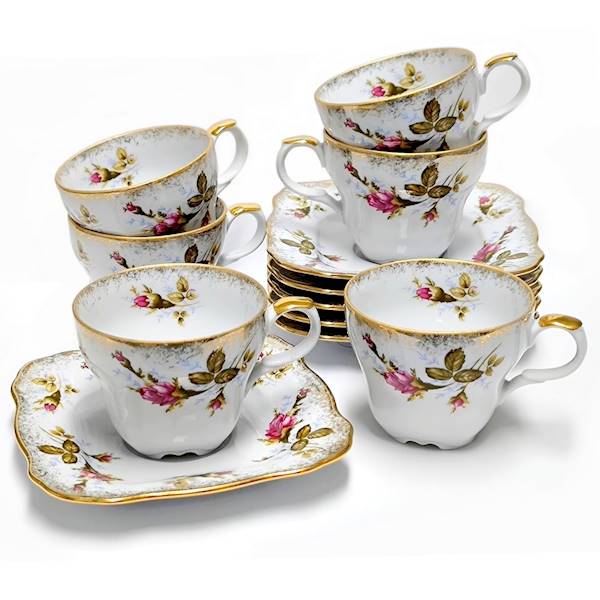 filiżanka ze spodkiem 025 Róża Złota ROMANTICA