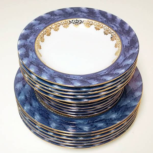 komplet talerzy 6/17 Blue & Gold NINA gat.3