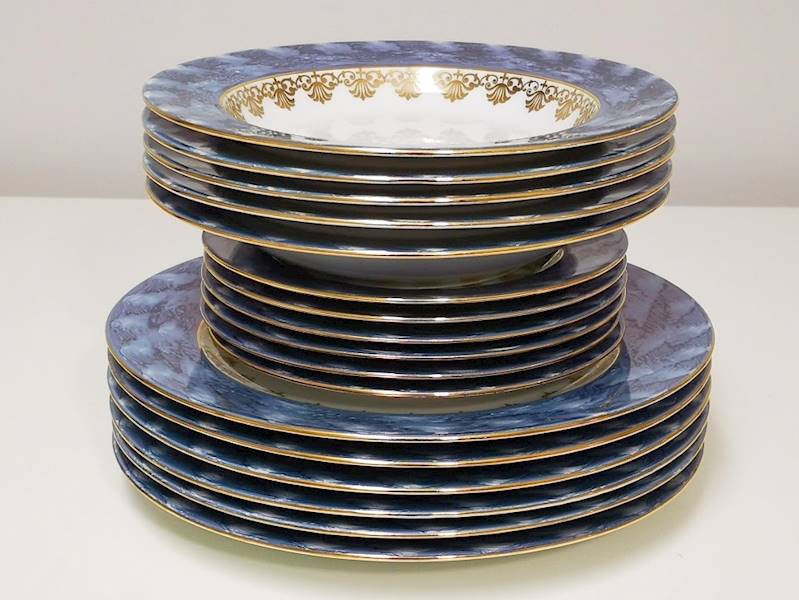 komplet talerzy 6/17 Blue & Gold NINA gat.3