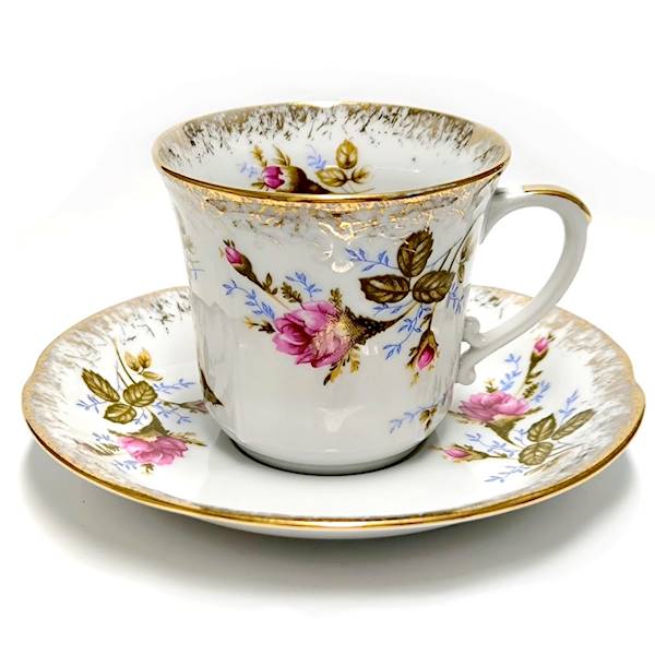 filiżanka ze spodkiem 022 Róża Złota KAMELIA