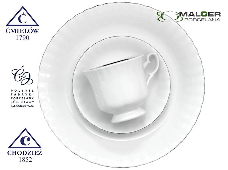 serwis obiadowy 12/45 dek: B357 Platyn Linia IWONA