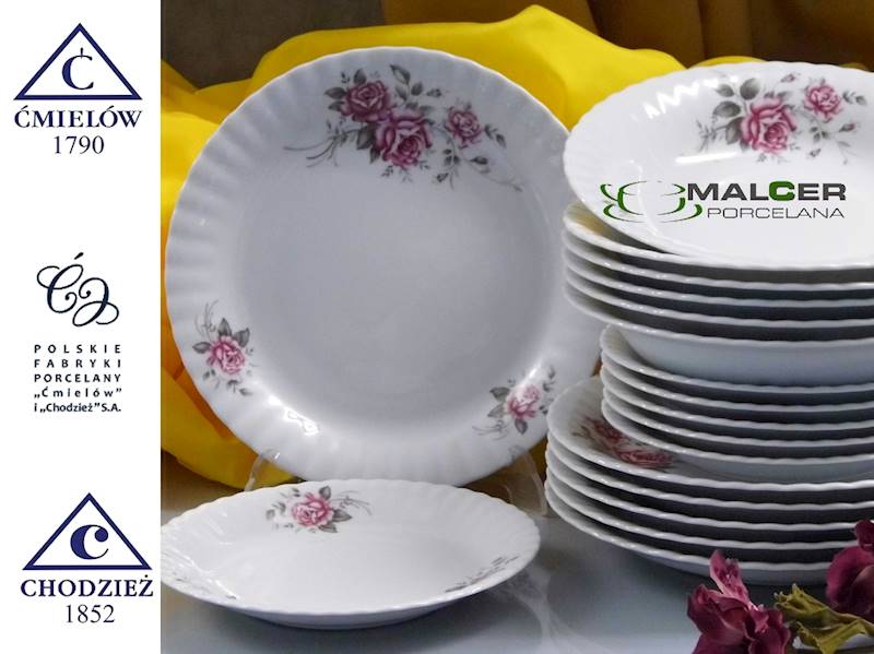 komplet talerzy 6/18 dek: B444 Rozalia IWONA