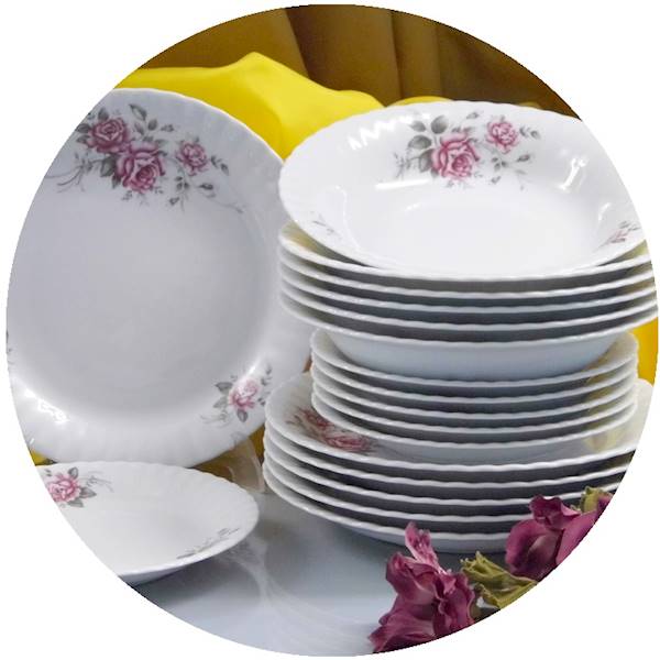 komplet talerzy 6/18 dek: B444 Rozalia IWONA