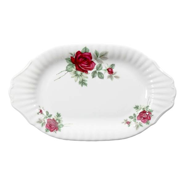 serwis obiadowy 12/44 dek: B826 Bordowa Róża IWONA