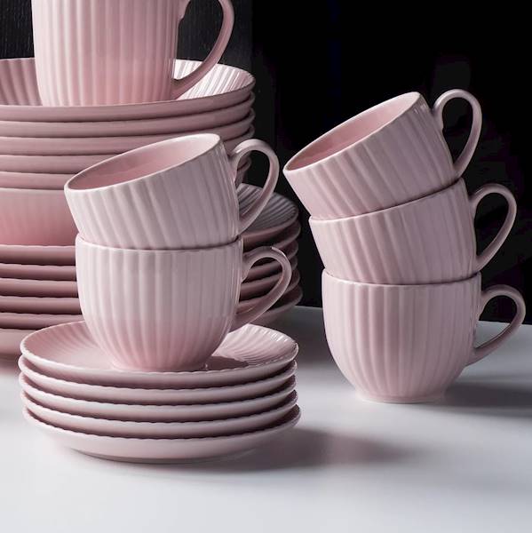 serwis do kawy 6/12 dek: K700 Różowa DAISY 