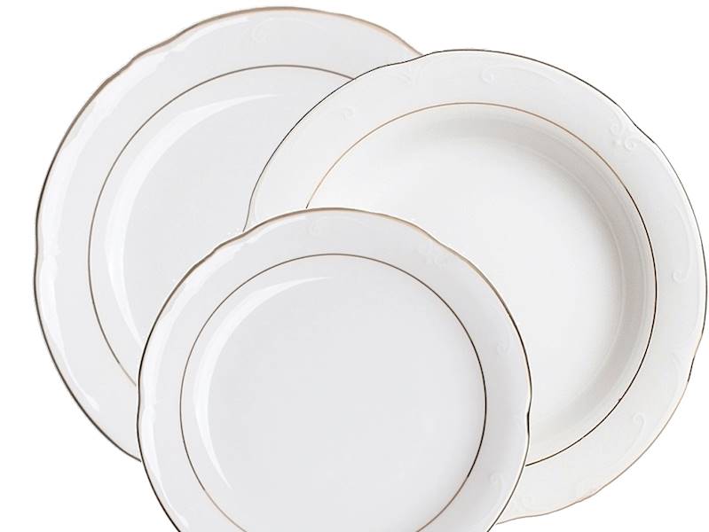 komplet talerzy 6/18 dek: B014 Złota Linia KAMELIA