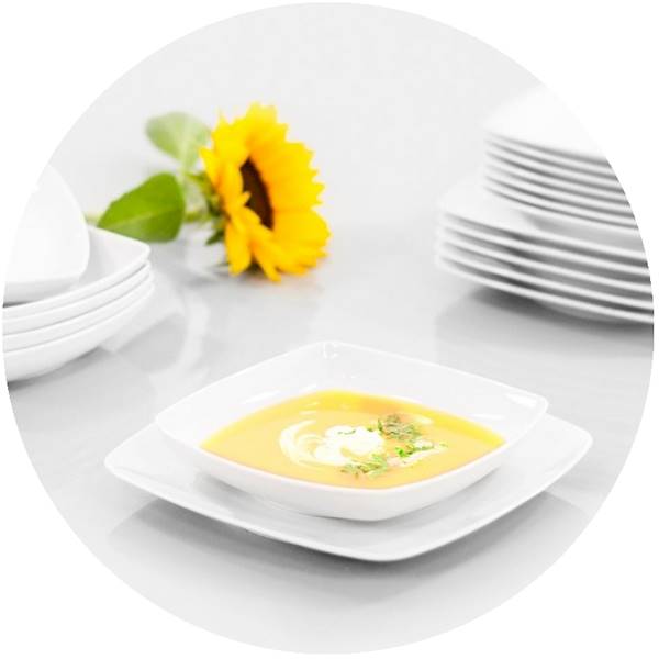 komplet talerzy 6/18 dek: C000 Biały AKCENT gł.20