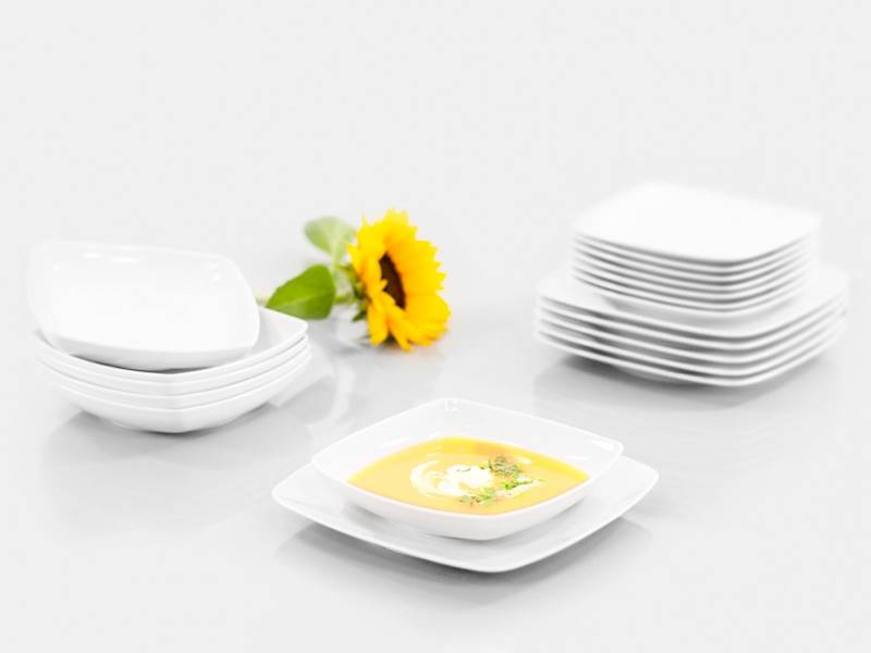 komplet talerzy 6/18 dek: C000 Biały AKCENT gł18,5